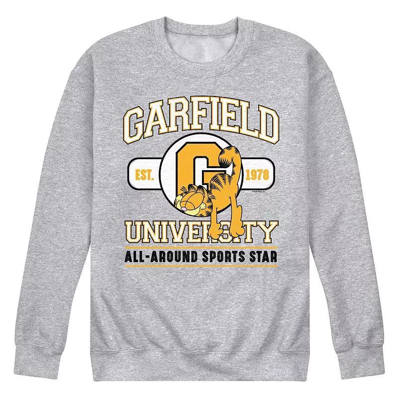 Mens Garfield University Sports Star Fleece Sweatshirt Grey Gray Product Image