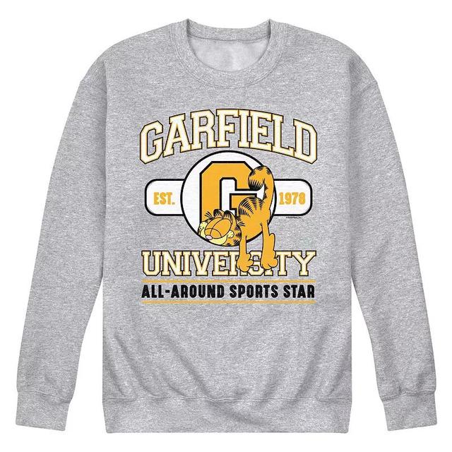 Mens Garfield University Sports Star Fleece Sweatshirt Grey Gray Product Image