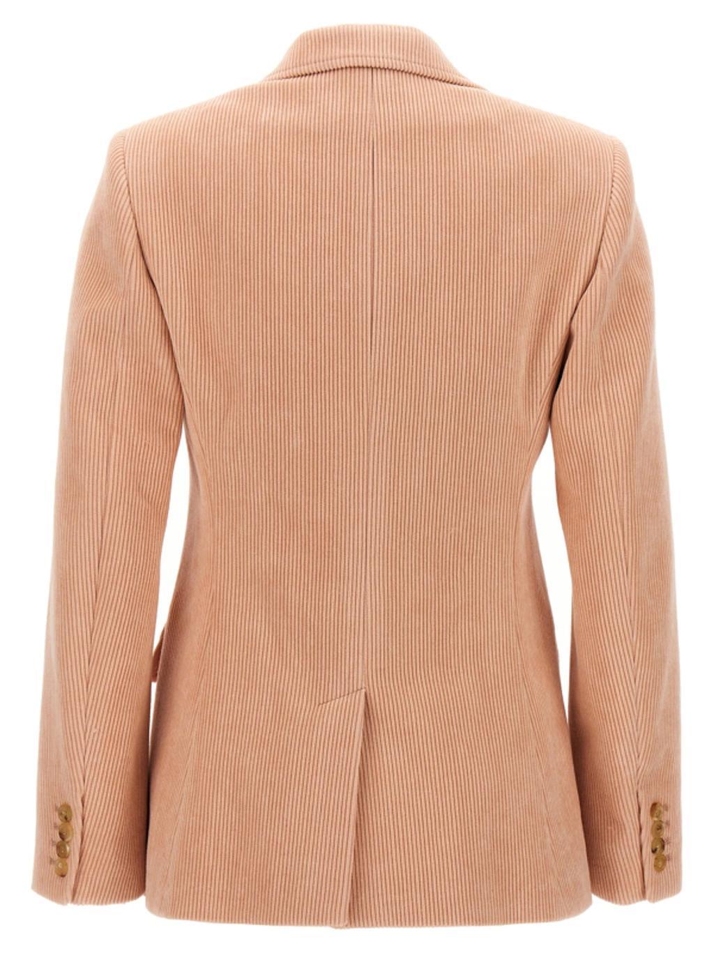 CHLOÉ Velvet Blazer In Nude & Neutrals Product Image