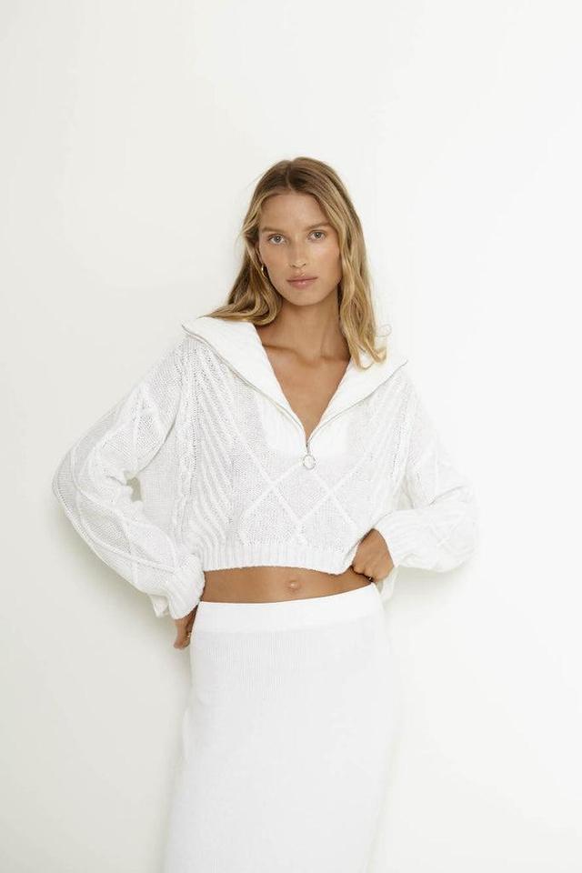 SNDYS Jax Crop Jumper White Product Image