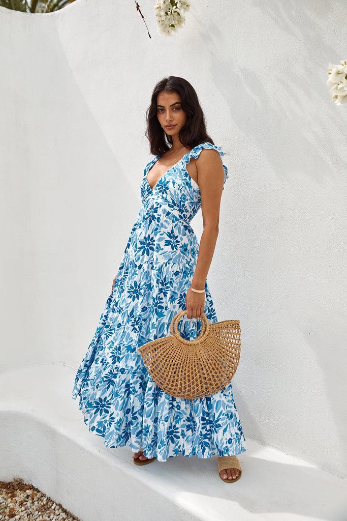 Nightfall Blooms Maxi Dress Blue product image