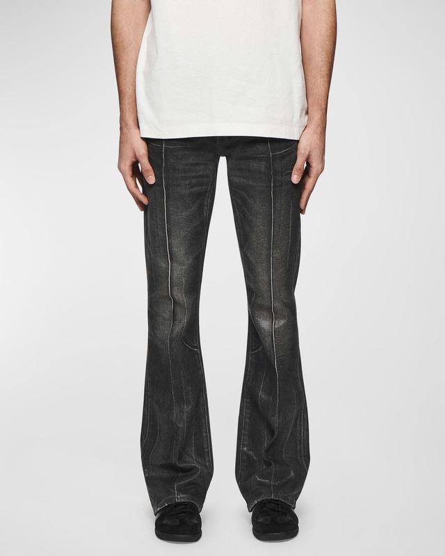 Men's Pintuck Coated Flared Jeans Product Image