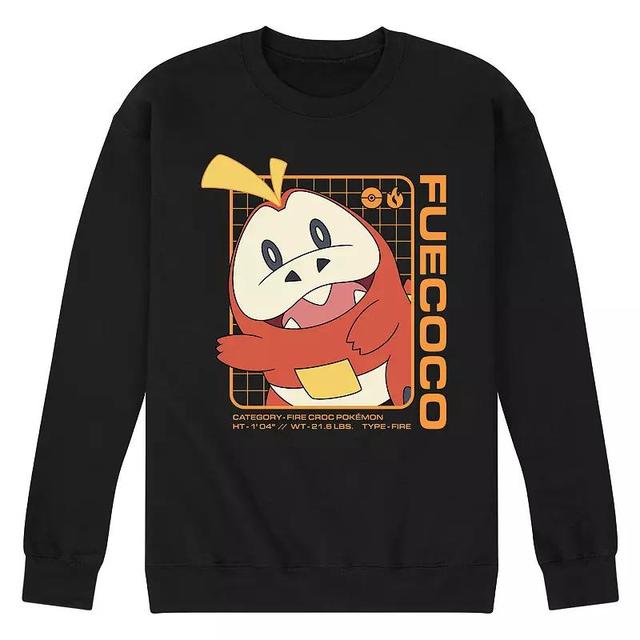 Mens Pokemon Fuecoco Stats Fleece Sweatshirt Blue Product Image