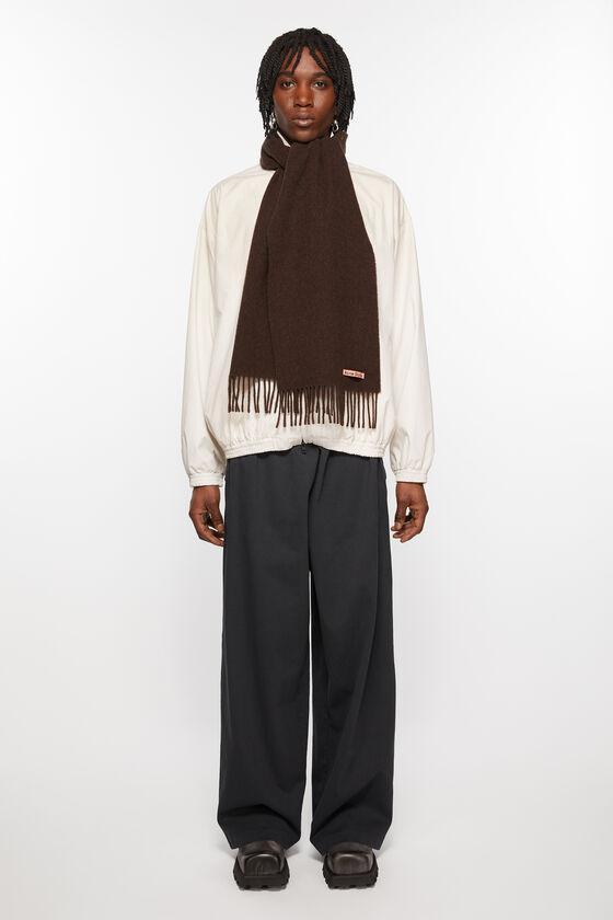 Fringe wool scarf - skinny Product Image