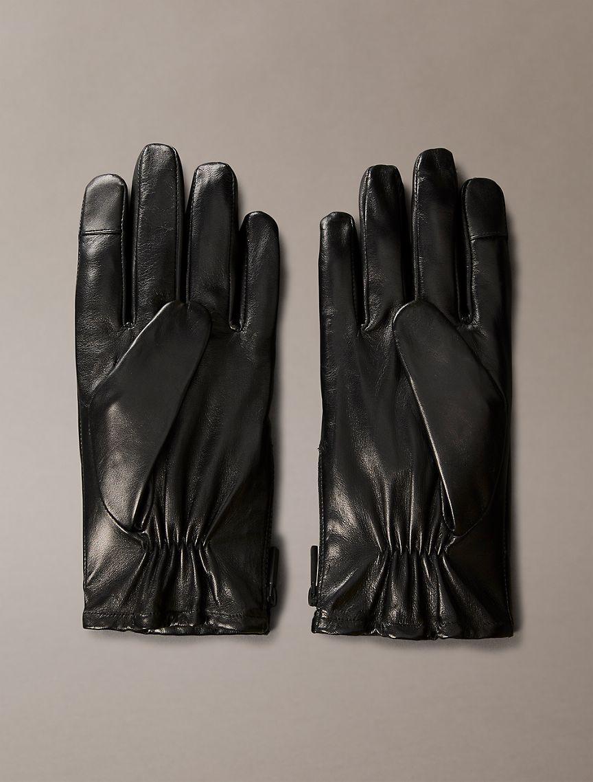 Women's Side Zip Leather Gloves Product Image