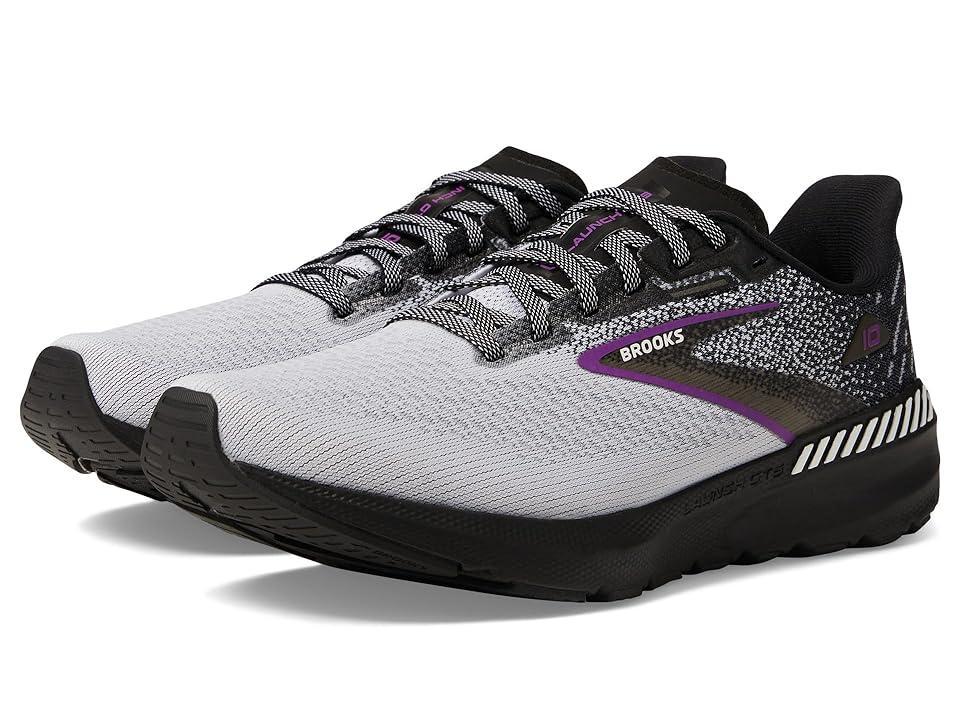 Brooks Launch 10 GTS (Black/White/Violet) Women's Shoes Product Image