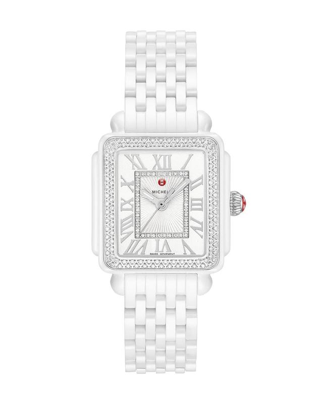 Womens Deco Madison Mid Ceramic & Diamond Bracelet Watch Product Image