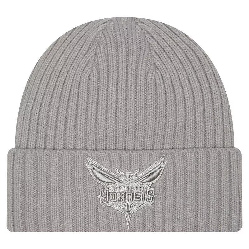 Mens New Era Gray Charlotte Hornets Color Pack Cuffed Knit Hat Product Image