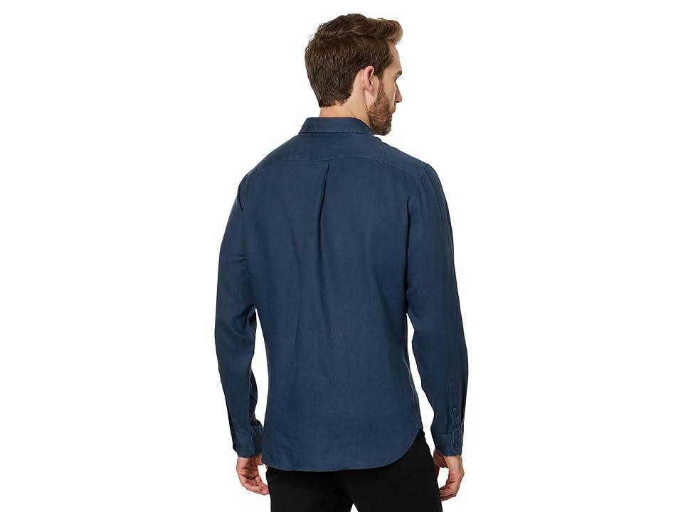 Vince Linen Long Sleeve (Deep Indigo) Men's Clothing Product Image