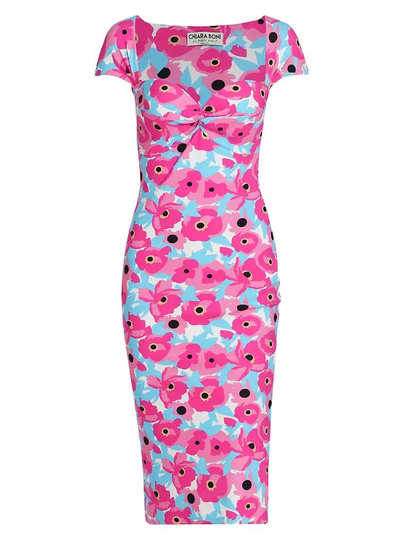 Battiata Sweetheart Floral Midi-Dress Product Image