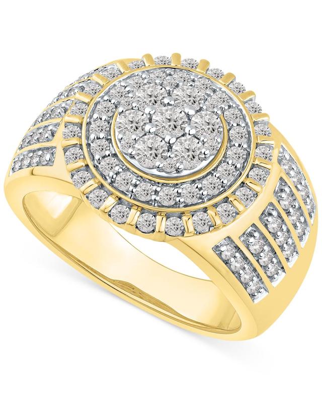 Mens Diamond Halo Cluster Ring (1-1/2 ct. t.w.) in 10k Gold Product Image