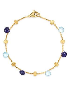 Womens Paradise Blue 18K Yellow Gold, Blue Topaz & Iolite Bracelet Product Image