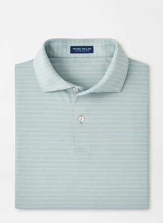 Peter Millar Mens Duet Performance Jersey Polo | Color: Sage Fog | Size: L Product Image