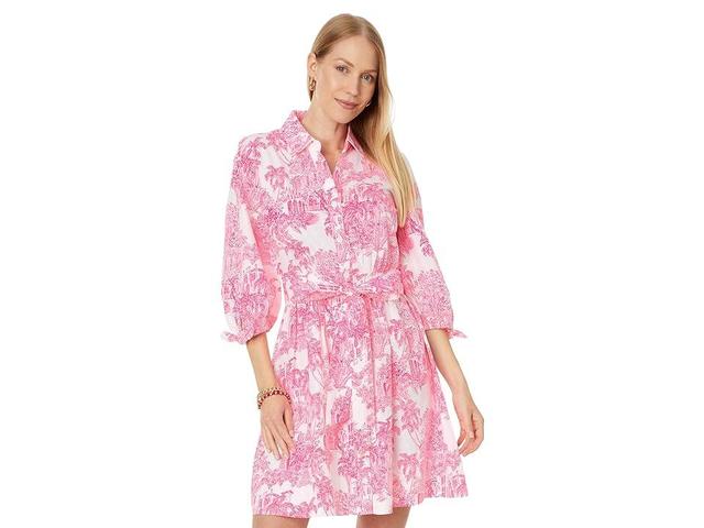 Lilly Pulitzer Amrita 3/4 Sleeve Cotton Shirtdress (Resort Pb Anniversary Toile) Women's Dress Product Image