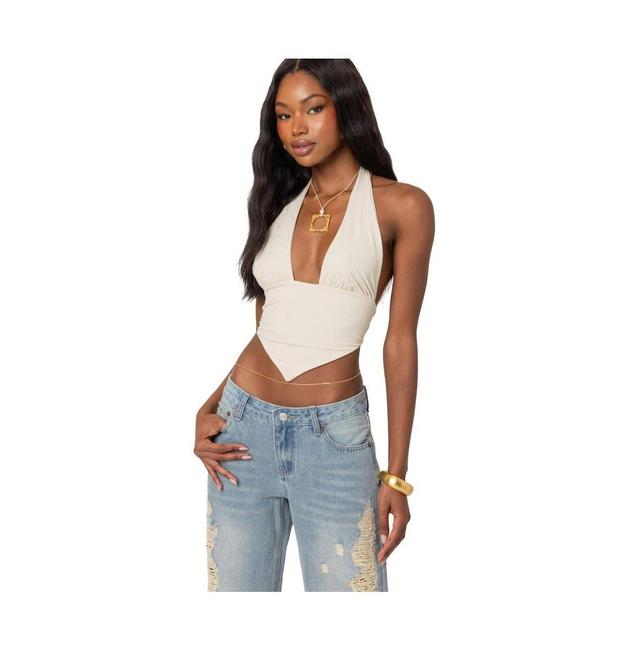 Edikted Womens Open Back Triangle Halter Top Product Image