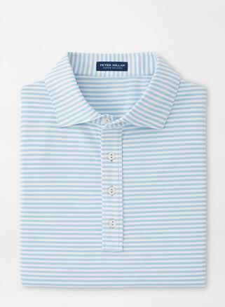 Peter Millar Mens Mood Performance Mesh Polo | Color: Blue Frost | Size: M Product Image