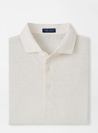 Peter Millar Mens Greystone Short Sleeve Polo | Color: Almond | Size: XXL Product Image