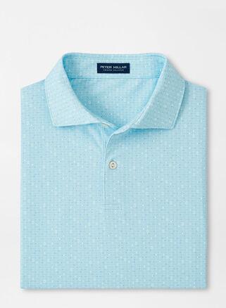 Peter Millar Mens Harmon Geo Performance Jersey Polo | Color: Capri Breeze | Size: M Product Image