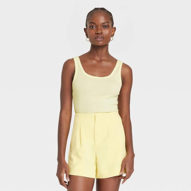 Womens Slim Fit Tank Top - A New Day Light Yellow XS Product Image