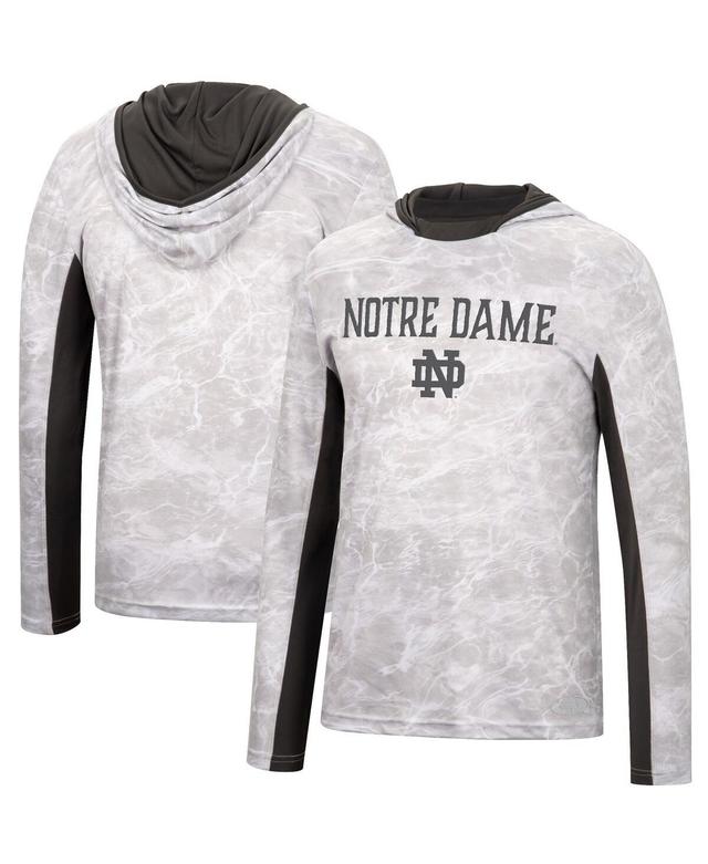 Mens Colosseum White Notre Dame Fighting Irish Mossy Oak Spf 50 Performance Long Sleeve Hoodie T-shirt Product Image