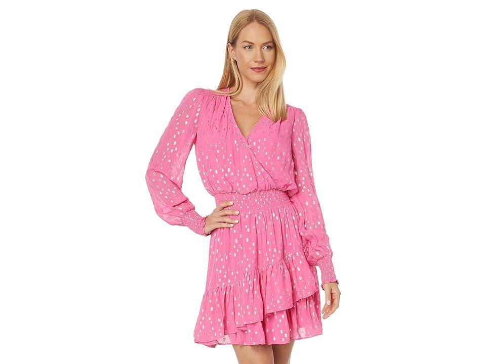 Lilly Pulitzer Cristiana Dress (Aura Viscose Metallic Clip Dobby) Women's Clothing Product Image