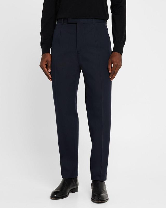 Men's Cotton and Wool Single-Pleated Trousers Product Image