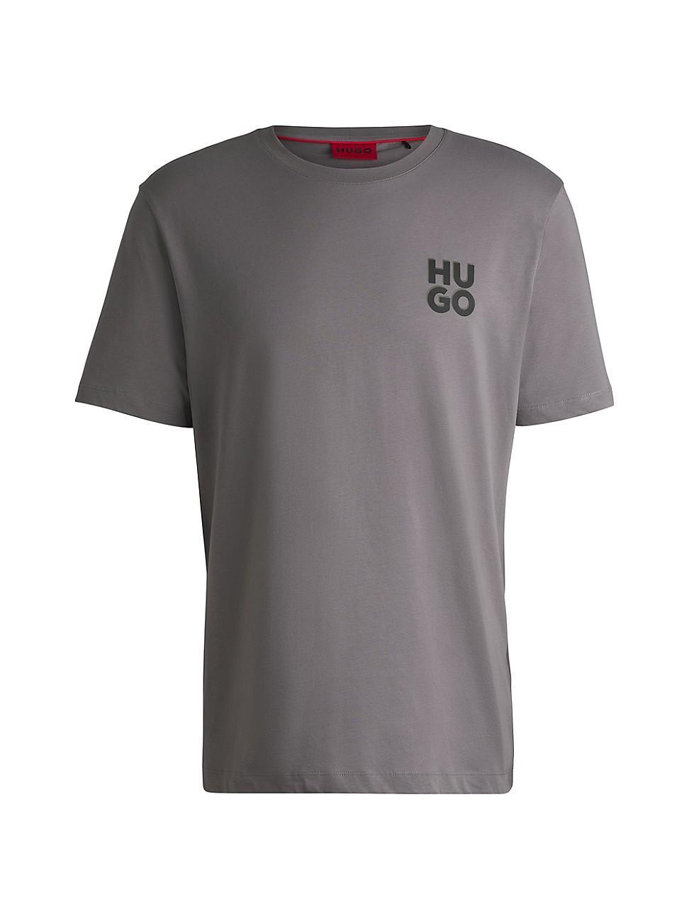 Mens Cotton-Jersey T-Shirt with Stacked Logo Print Product Image