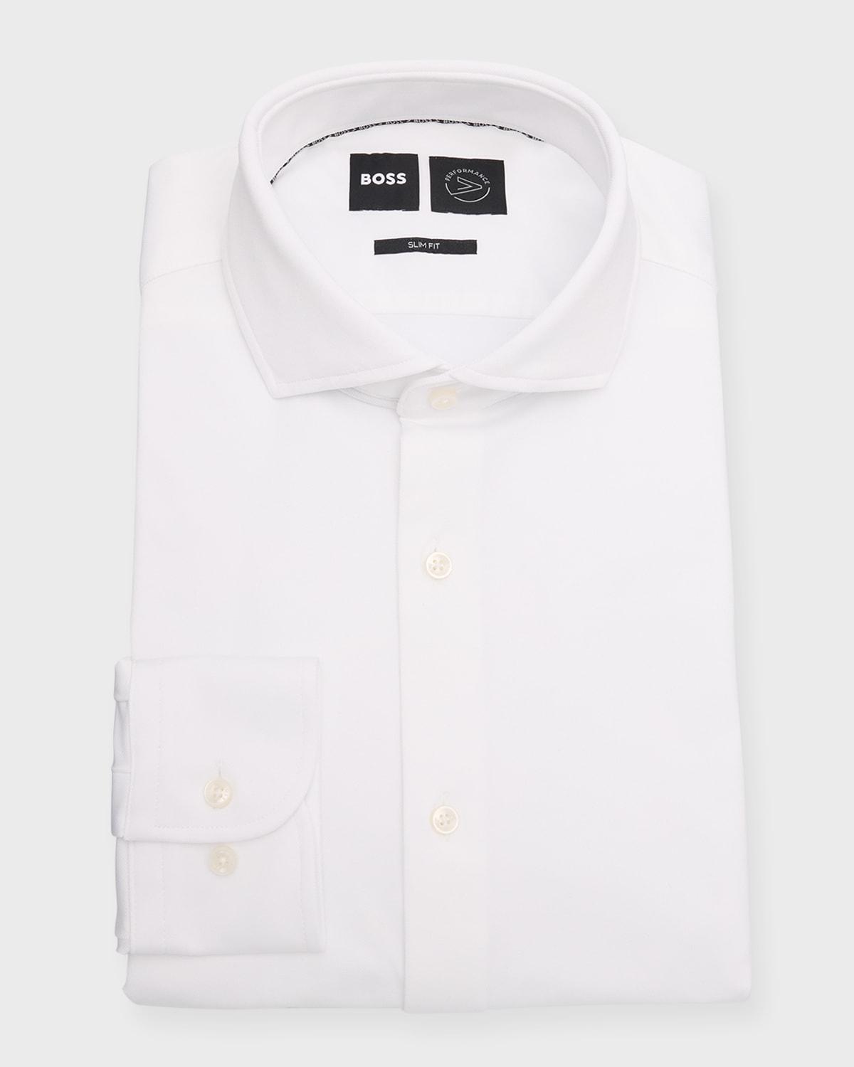 Mens Solid Cotton Dress Shirt Product Image