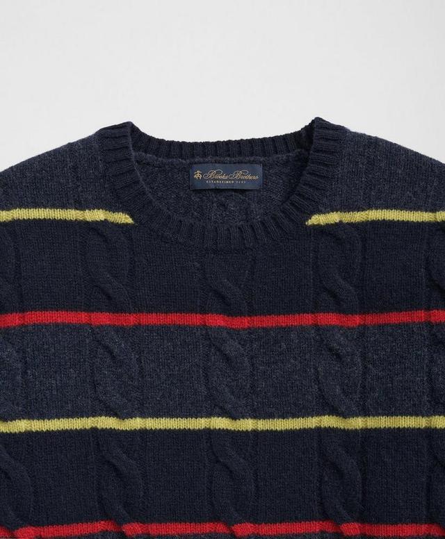 Archive Cable Striped Sweater in Merino Wool Product Image