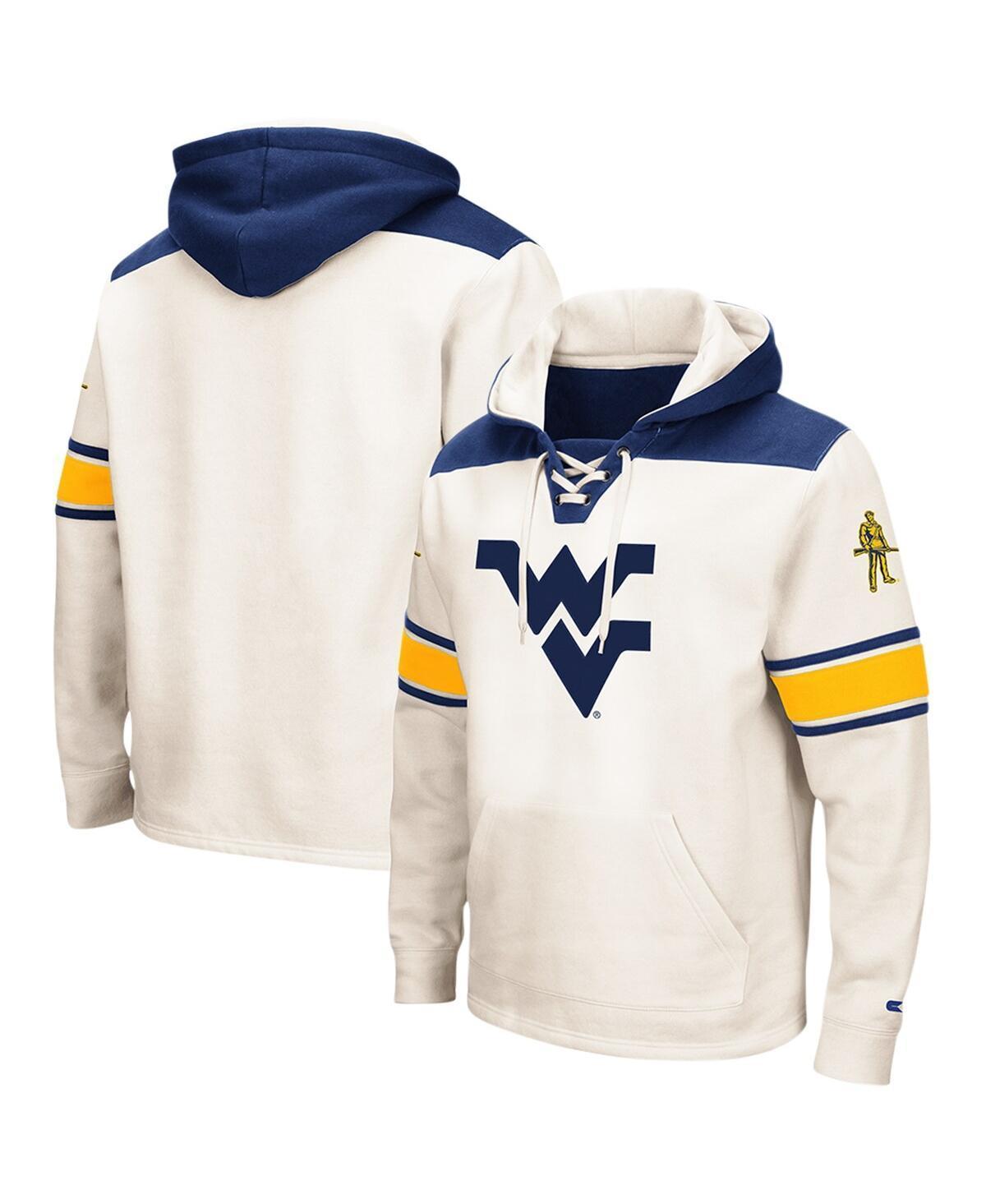 Mens Colosseum Cream West Virginia Mountaineers 2.0 Lace-Up Pullover Hoodie Product Image