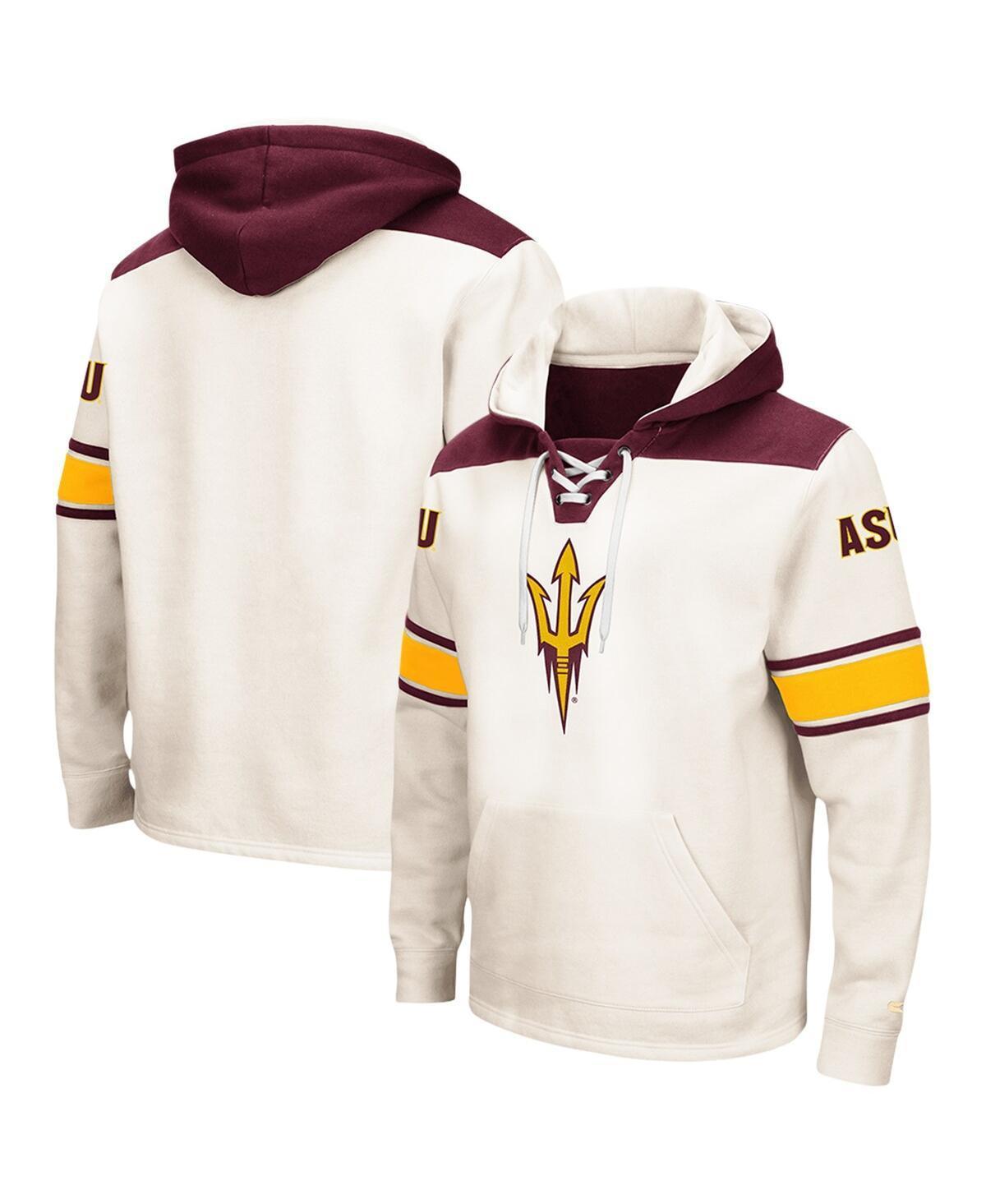 Mens Colosseum  Cream Arizona State Sun Devils Lace-Up 2.0 Pullover Hoodie Product Image