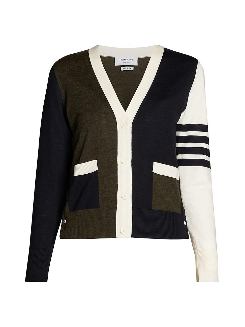 Womens Colorblocked Wool-Blend Cardigan Product Image