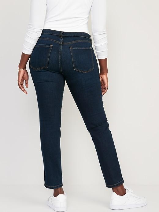 Mid-Rise Power Slim Straight Jeans Product Image