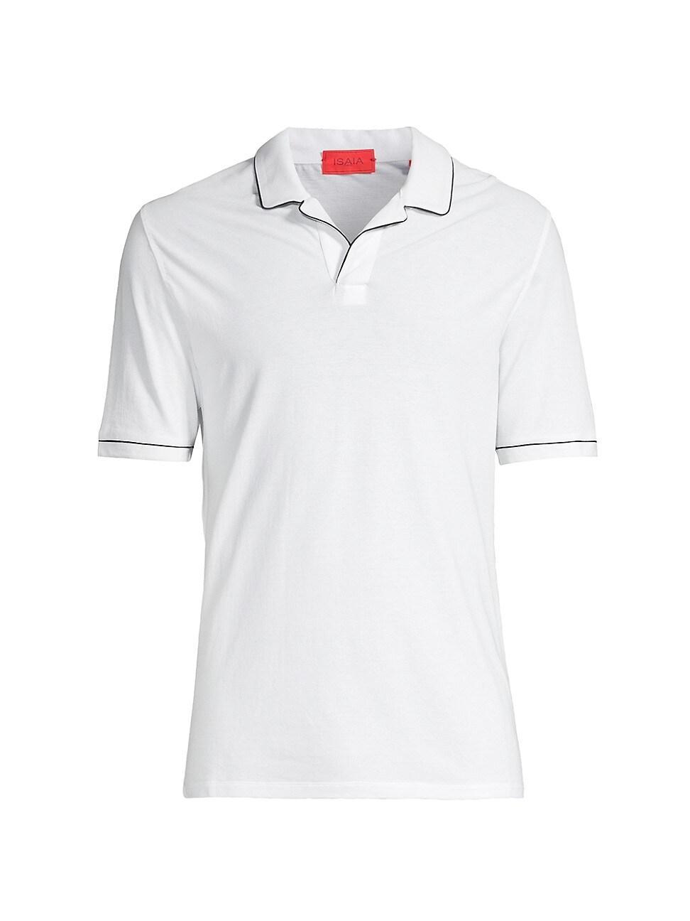 Mens Open Collar Cotton Polo Shirt Product Image