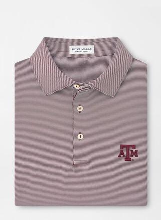 Peter Millar Mens Texas A&M Jubilee Stripe Performance Polo | Color: Maroon | Size: L Product Image