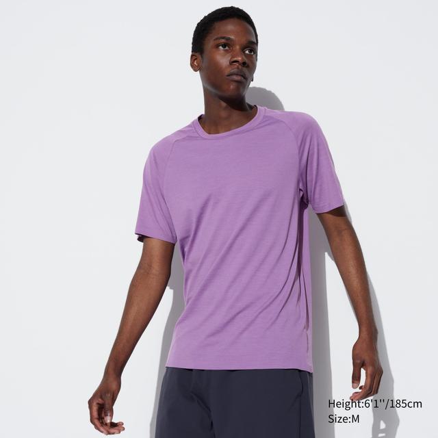 Mens Dry-Ex T-Shirt with Odor Control Purple 2XS UNIQLO US Product Image