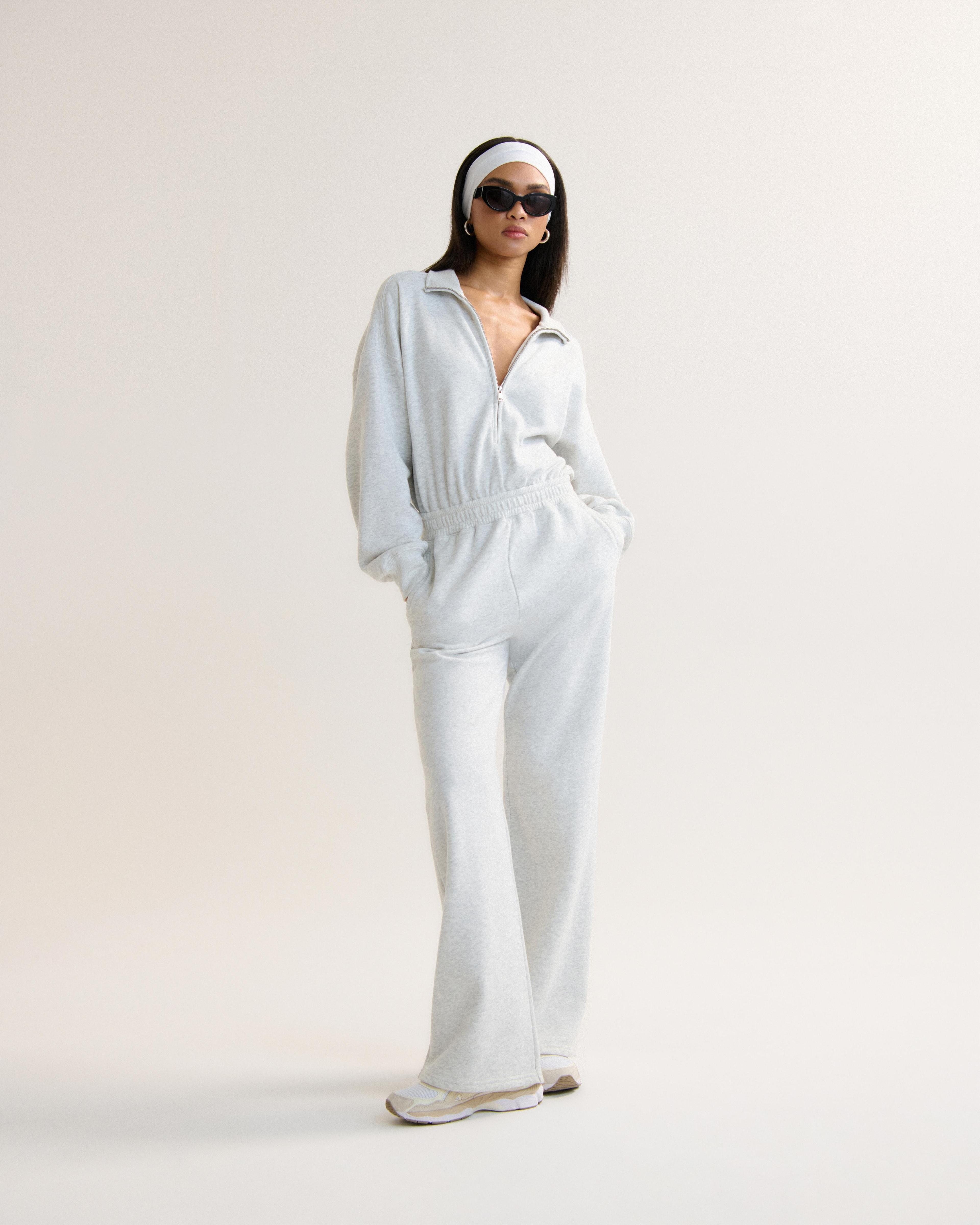 Long-Sleeve Half-Zip Fleece Jumpsuit Product Image