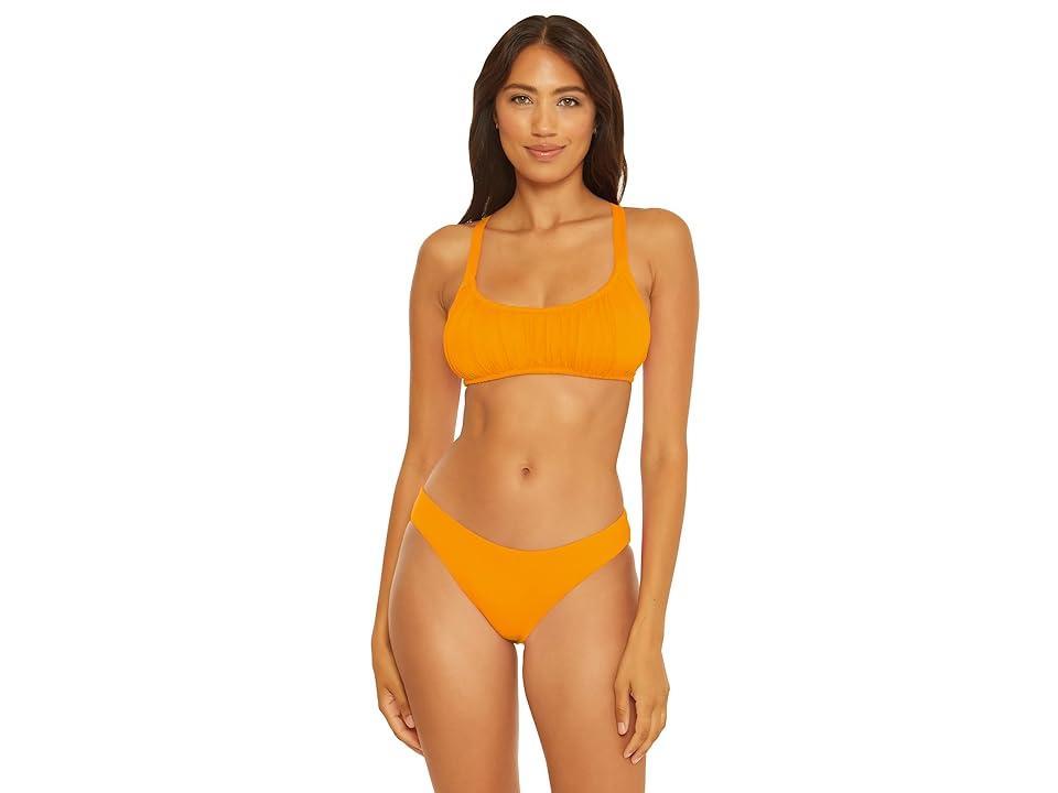 BECCA by Rebecca Virtue Santorini Ophelia Shirred Scoop Bralette (Orange Burst) Women's Swimwear Product Image