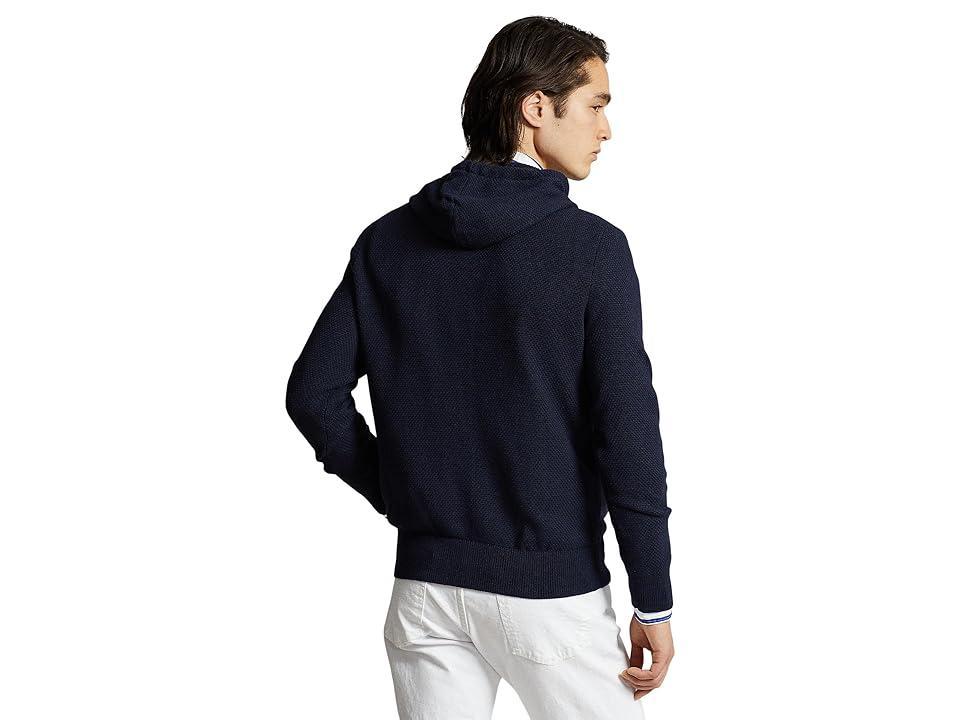 Polo Ralph Lauren Woven-Stitch Cotton Hooded Sweater HTHR) Men's Sweater Product Image