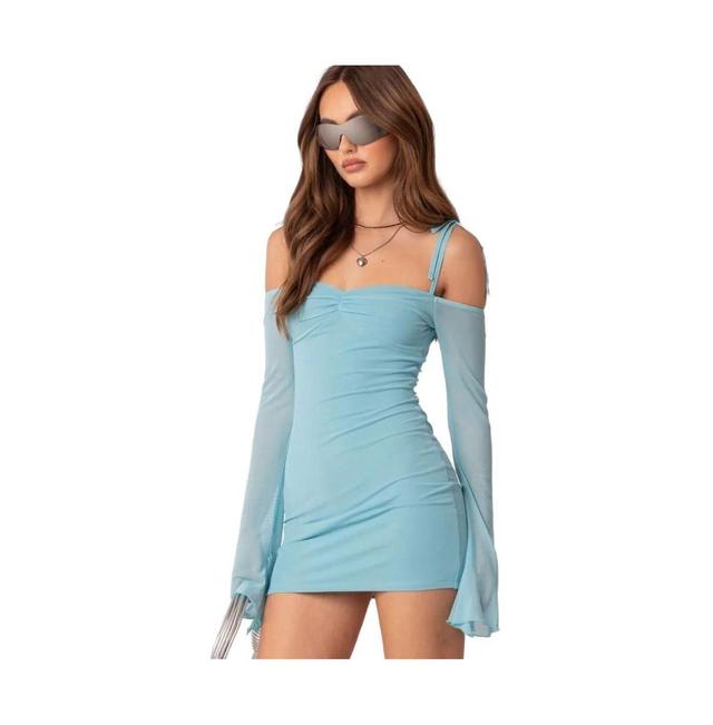 Edikted Womens Ariel Off Shoulder Mesh Mini Dress Product Image