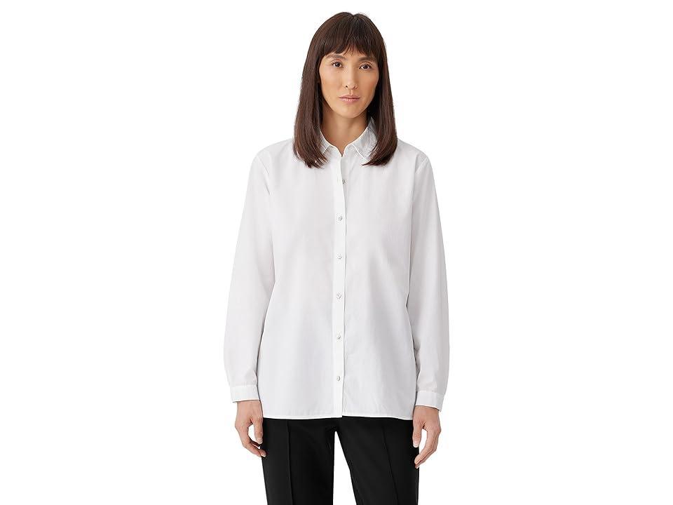 Eileen Fisher Classic Collar Easy Organic Cotton Button-Up Shirt Product Image