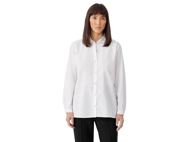 Eileen Fisher Classic Collar Easy Organic Cotton Button-Up Shirt Product Image