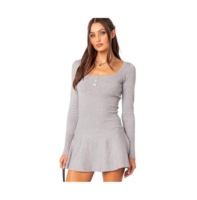 EDIKTED Sylver Long Sleeve Knit Minidress Product Image