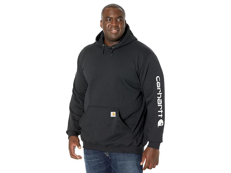 Carhartt Big Tall Midweight Signature Sleeve Logo Hooded Sweatshirt Men's Sweatshirt Product Image