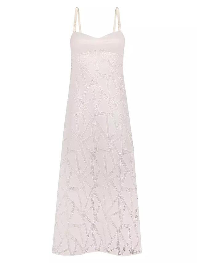 Solid Eleni Geometric Lace Maxi Dress Product Image