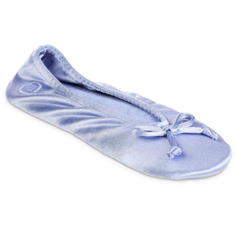 isotoner Satin Womens Ballerina Slippers Dark Beige Product Image