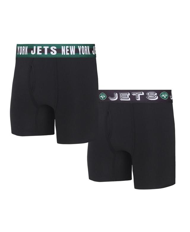 Mens Concepts Sport New York Jets Gauge Knit Boxer Brief Two-Pack Product Image