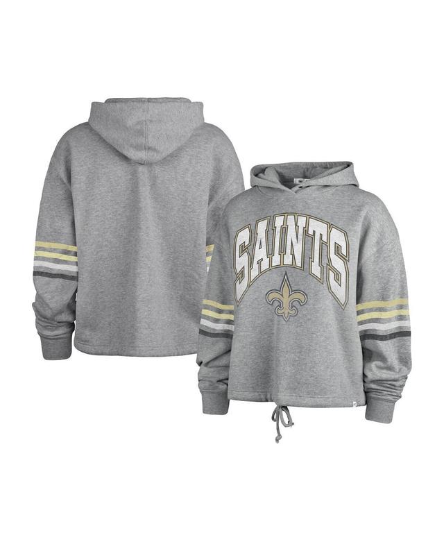 Womens 47 Brand Heather Gray Distressed New Orleans Saints Upland Bennett Pullover Hoodie Product Image