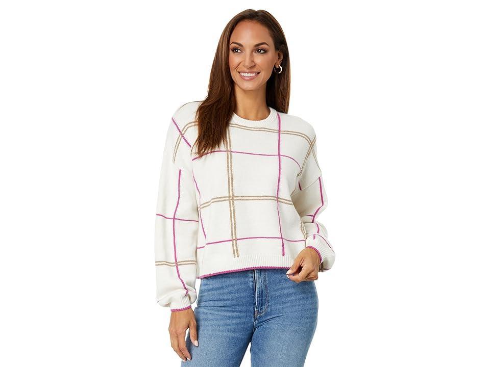 Splendid Greta Windowpane Plaid Jacquard Sweater Product Image