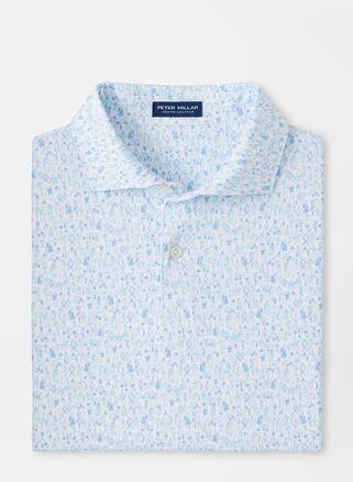 Peter Millar Mens Prohibition Performance Jersey Polo | Color: White | Size: S Product Image